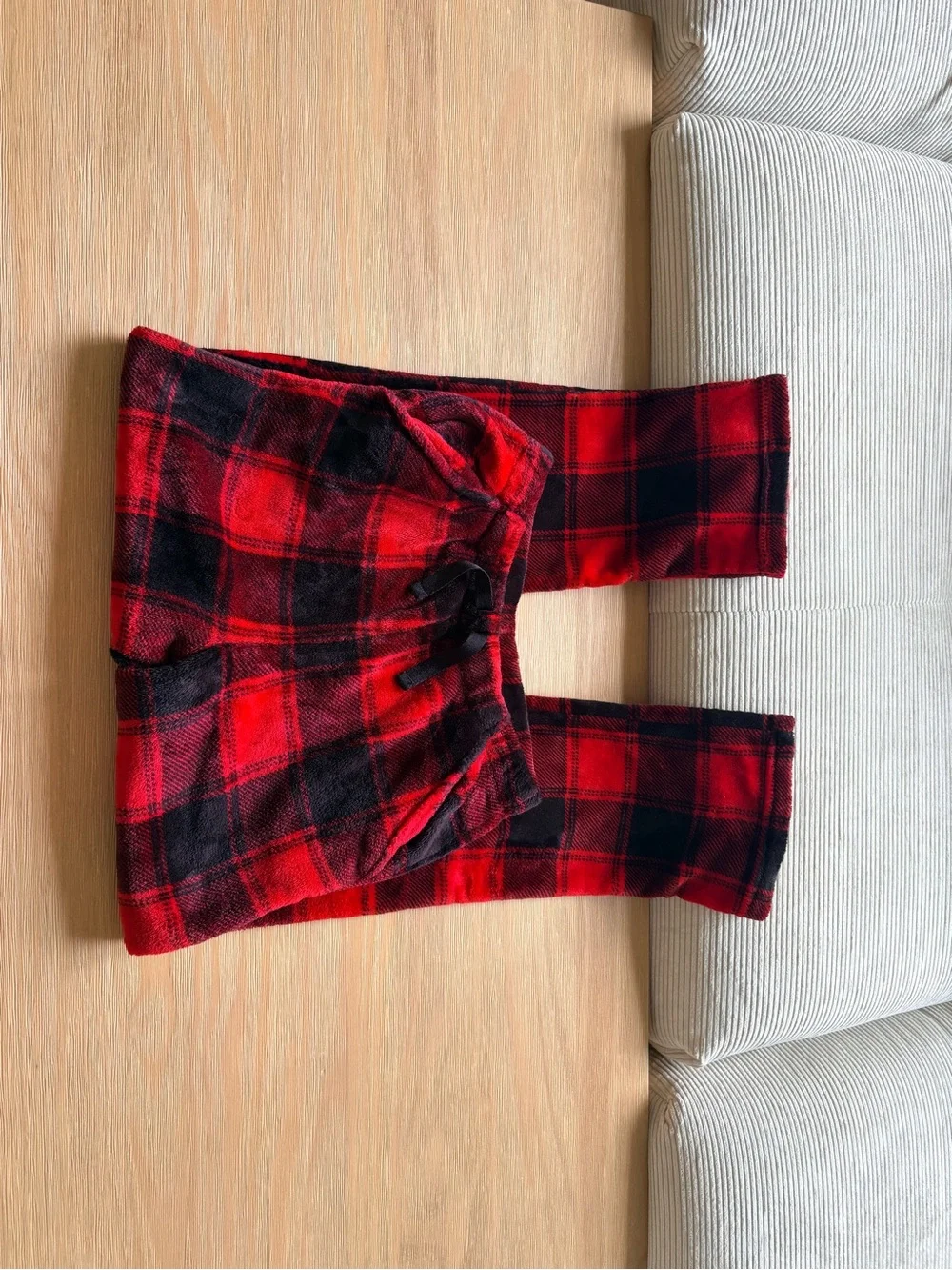 wonder nation Red and Black Plaid Fleece Pajama Bottoms
